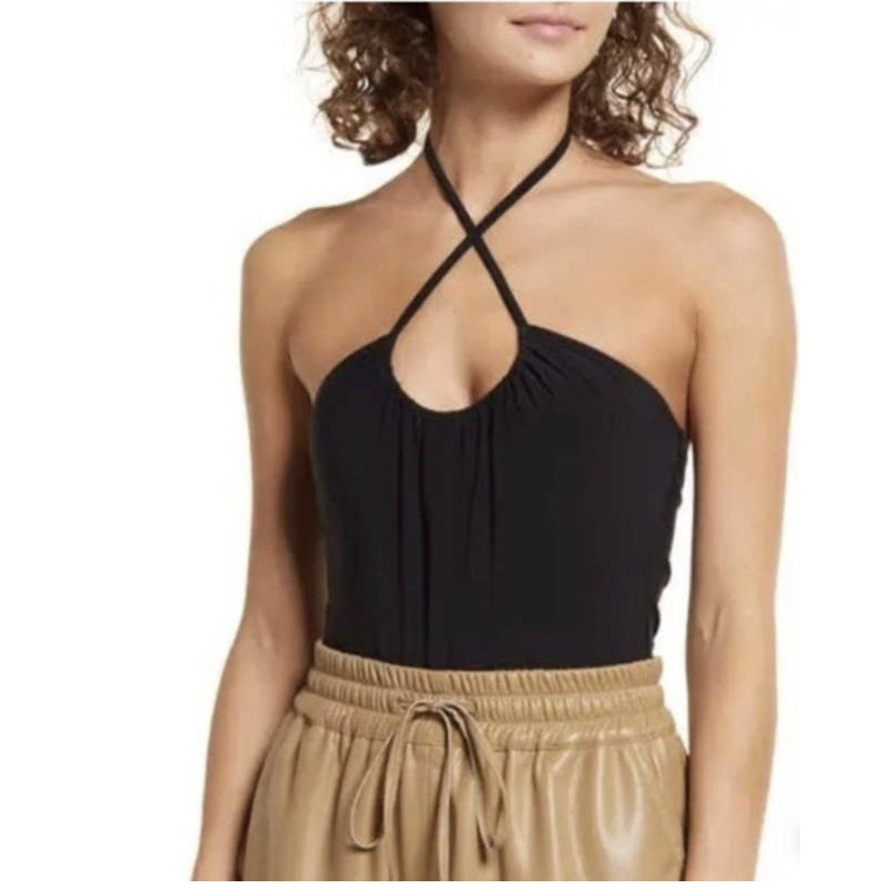 Open Edit Halter Neck Scrunch Bodysuit